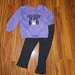 5 For $25 Baby Essentials Purple Ghost Sweatshirt and Polkadot Pants Baby 24M